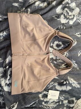 Zip-Front taupe Sports Bra size XXLarge